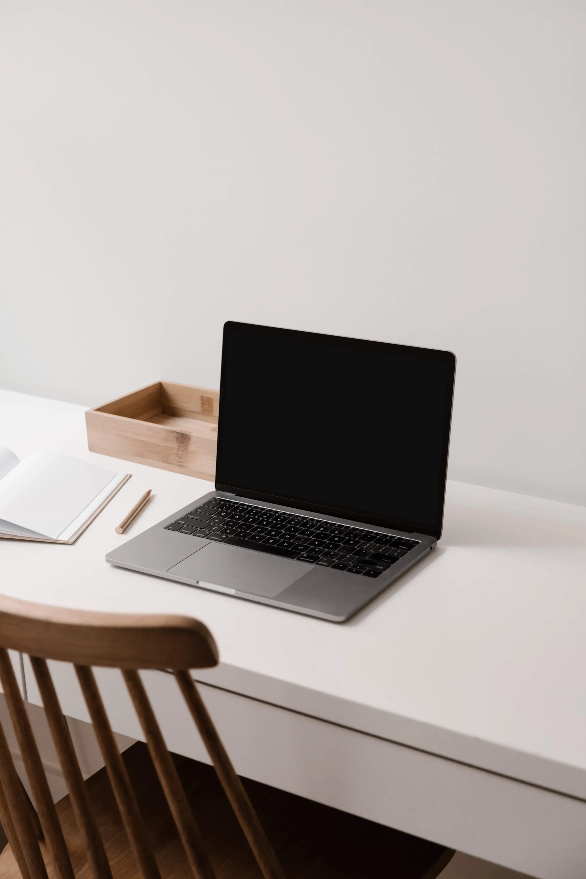 Laptop sitting on a desk